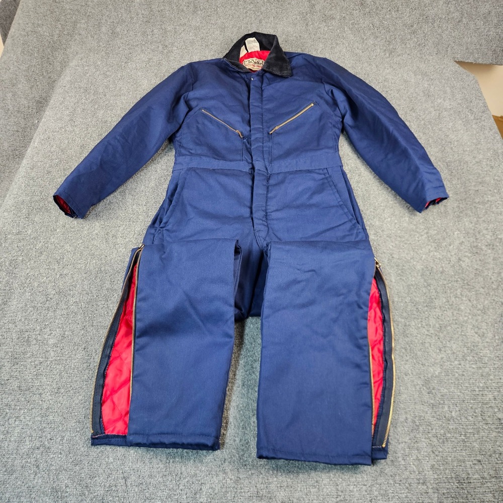 Walls Blizzard-Pruf Insulated Coveralls Navy Blue Quilted Small Short USA Made